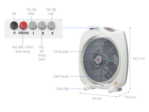 Quạt hộp Senko 3 cánh BD1410 47W - Hình ảnh 2