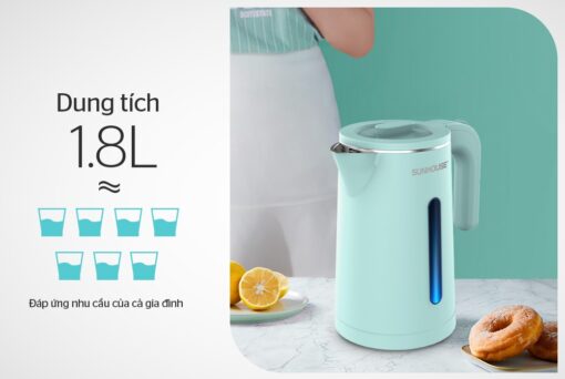 Ấm siêu tốc inox 2 lớp 1.8L SUNHOUSE SHD1351 - Hình ảnh 5