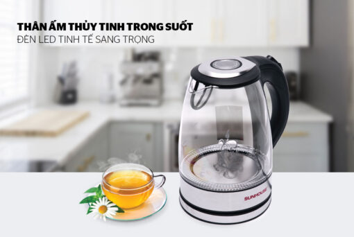Ấm siêu tốc thủy tinh 1.7 L SUNHOUSE SHD1217 - Hình ảnh 2