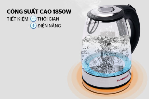 Ấm siêu tốc thủy tinh 1.7 L SUNHOUSE SHD1217 - Hình ảnh 5