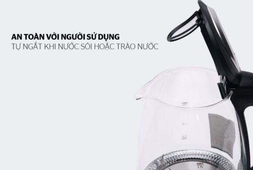 Ấm siêu tốc thủy tinh 1.7 L SUNHOUSE SHD1217 - Hình ảnh 6