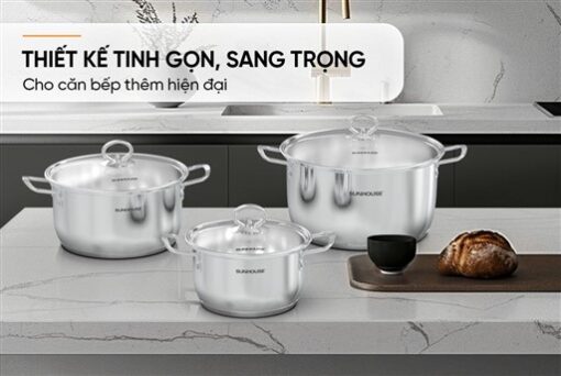 Bộ nồi Inox 5 đáy SUNHOUSE SHG788 - Hình ảnh 3