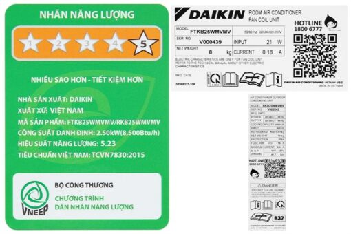 Điều hòa Daikin Inverter 1 1.5 2 HP FTKB25WMVMV - Hình ảnh 6