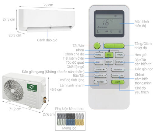 Điều hòa Nagakawa 1 chiều Inverter 1 HP 1.5 HP 2 HP 2.5 HP NIS-C09R2T29 - Hình ảnh 7