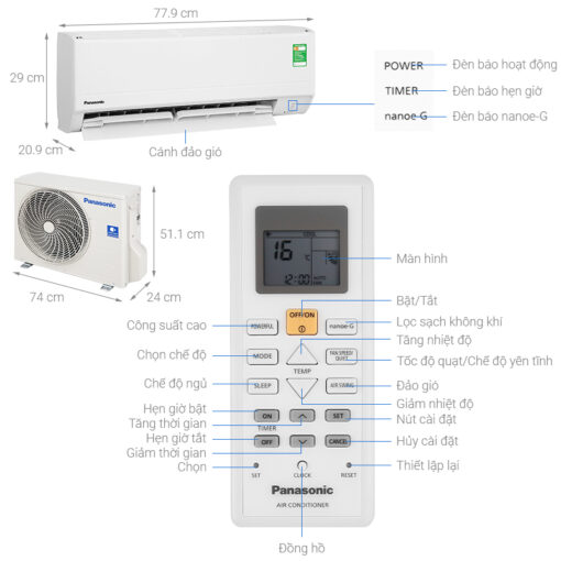 Điều hòa Panasonic 1 chiều 1 HP 1.5 HP 2 HP 2.5 HP CU/CS-N9WKH-8M - Hình ảnh 6