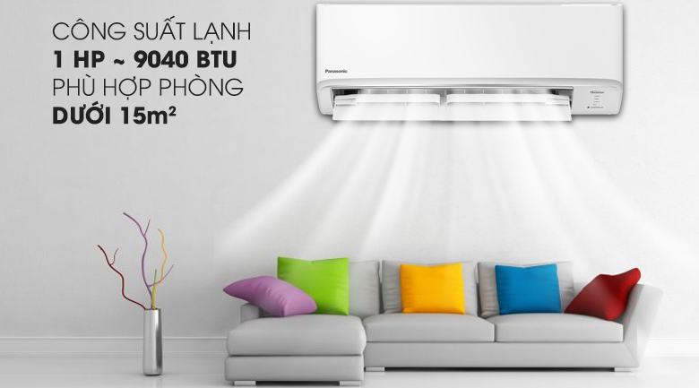 Điều hòa 2 chiều Panasonic Inverter 1 HP CU/CS-YZ9WKH-8-Công suất 1 HP, phù hợp cho diện tích căn phòng dưới 15 mét vuông