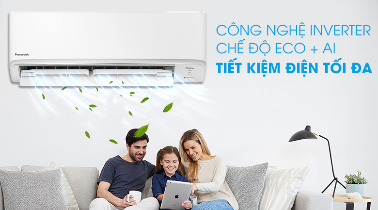 Điều hòa 2 chiều Panasonic Inverter 1 HP CU/CS-YZ9WKH-8-Hoạt động êm, siêu tiết kiệm điện cùng công nghệ Inverter và chế độ Eco tích hợp A.I