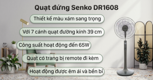 Quạt đứng Senko 7 cánh DR1608 65W - Hình ảnh 2