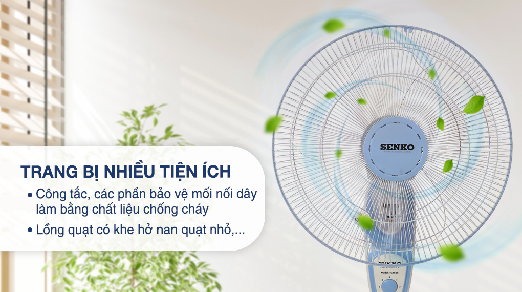 Quạt treo Senko TC1626 - Tiện ích