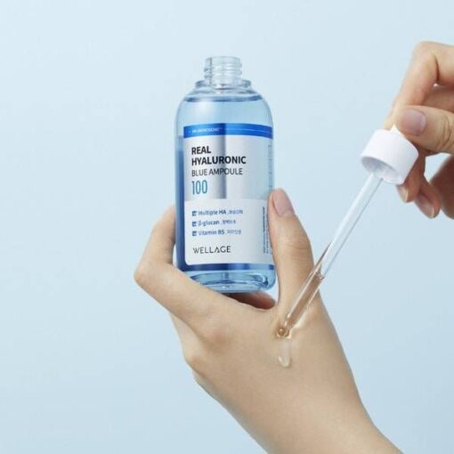 Tinh chất Wellage Real Hyaluronic Blue Ampoule 100 75ml, cấp ẩm dịu da P4724 - Hình ảnh 4