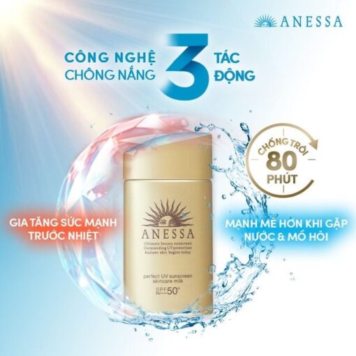 Kem Sữa Chống Nắng Chống Trôi Anessa Perfect UV Sunscreen Skincare Milk SPF50+/PA++++ N3402 - Hình ảnh 2
