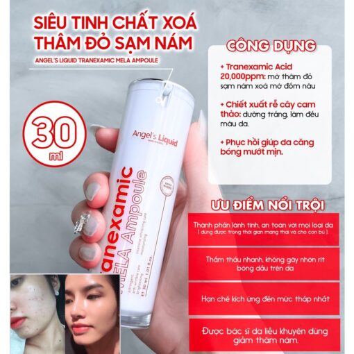 Serum Angel's Liquid mờ Thâm Đỏ, Mờ Sạm Nám Tranexamic Mela Ampoule 30ml P4733 - Hình ảnh 2