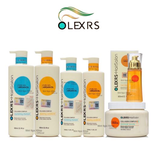 Dầu gội xả, kem ủ tóc, dầu dưỡng phục hồi chống rụng Olexrs Hair Salon Collagen 500ml - 960ml