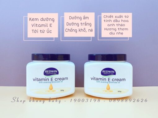 Kem dưỡng ẩm Redwin Vitamin E cream Úc 74750 - Hình ảnh 6