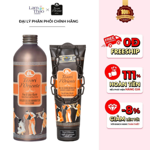 Sữa Tắm Nước Hoa Hương Hoa Sen Tesori D'Oriente Lotus Flower And Shea Butter Bath Cream - Hình ảnh 2