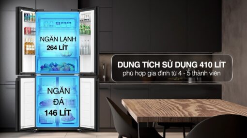 Tủ lạnh Aqua Inverter 410 lít Multi Door AQR-M466XA(GB) - Đen - Mặt gương - Hình ảnh 9
