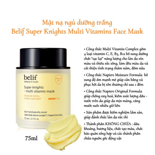 Mặt Nạ Ngủ Dưỡng Sáng Da Belif Super Knight Multi Vitamin Mask 75ml P4855 - Hình ảnh 2