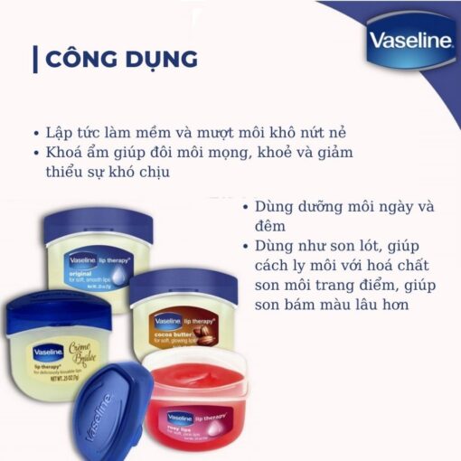 Sáp Dưỡng Môi VASELINE Cấp Ẩm, Mềm Mịn Lip Care 7g - Hình ảnh 6