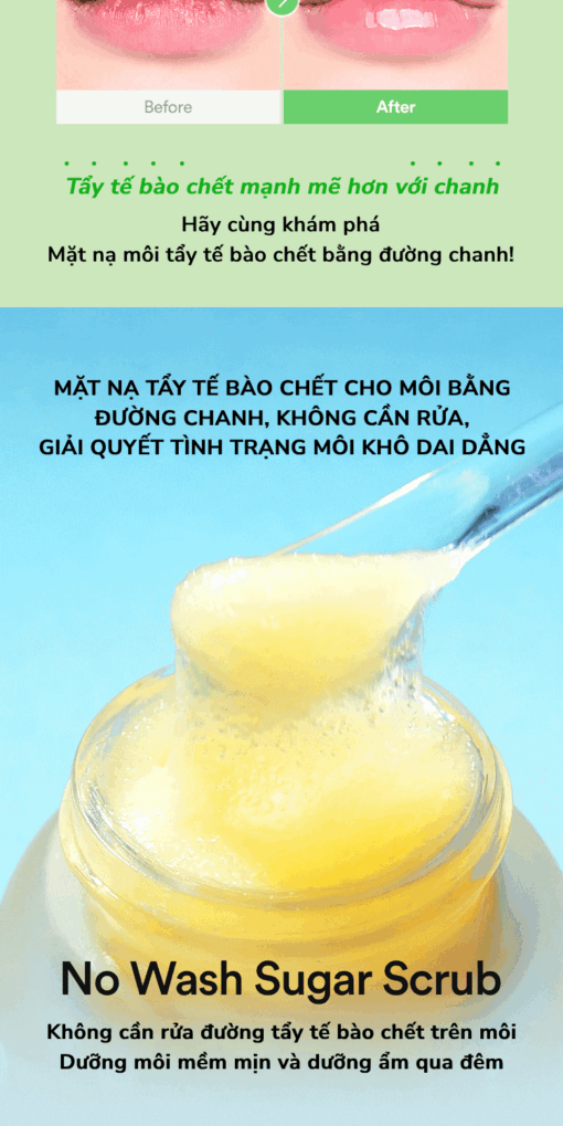 Mặt Nạ Ngủ Môi Tẩy Tế Bào Chết Tocobo Lemon Sugar Scrub Lip Mask 20ml P4931 - Hình ảnh 4