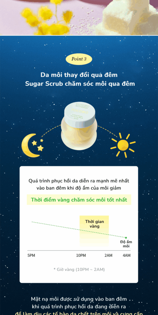 Mặt Nạ Ngủ Môi Tẩy Tế Bào Chết Tocobo Lemon Sugar Scrub Lip Mask 20ml P4931 - Hình ảnh 7