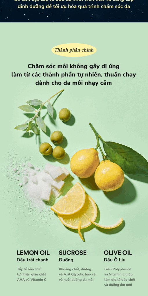 Mặt Nạ Ngủ Môi Tẩy Tế Bào Chết Tocobo Lemon Sugar Scrub Lip Mask 20ml P4931 - Hình ảnh 8