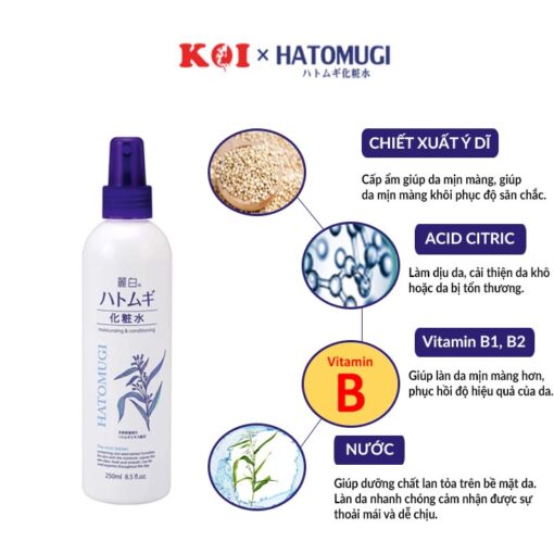 Lotion Xịt Phun Sương Hatomugi Ý Dĩ Dưỡng Ẩm, Làm Sáng Da 250ml N3461 - Hình ảnh 3