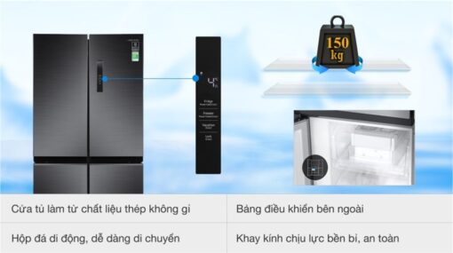 Tủ lạnh Samsung Inverter 488 lít Multi Door RF48A4000B4/SV