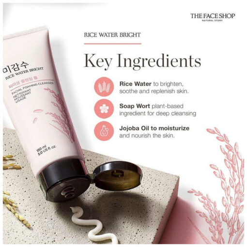 SRM Sữa Rửa Mặt Gạo Trắng Da The Face Shop Rice Water Bright Hàn Quốc 150mL 97136 - Hình ảnh 6