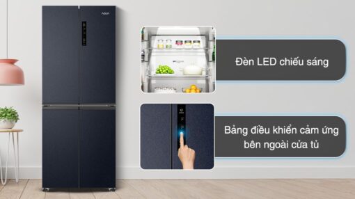 Tủ lạnh Aqua Inverter 410 lít Multi Door AQR-M466XA(CBC) Đen Xám Mặt thép - Hình ảnh 14