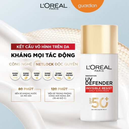 Sữa Chống Nắng Phổ Rộng L’Oreal Paris UV Defender Invisible Resist Fluid SPF 50+ PA++++ 50ml N3476 - Hình ảnh 4