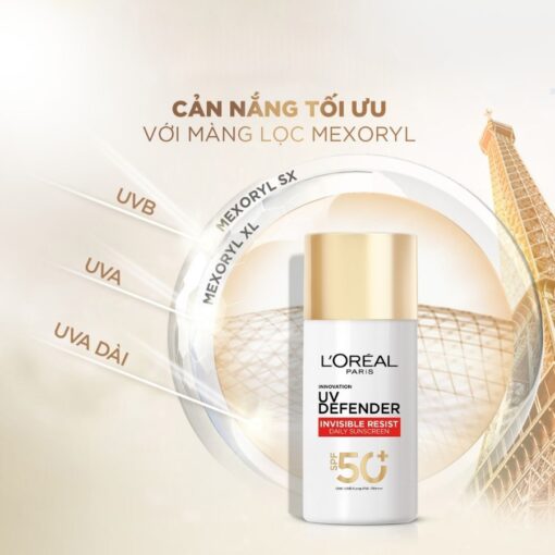Sữa Chống Nắng Phổ Rộng L’Oreal Paris UV Defender Invisible Resist Fluid SPF 50+ PA++++ 50ml N3476 - Hình ảnh 5