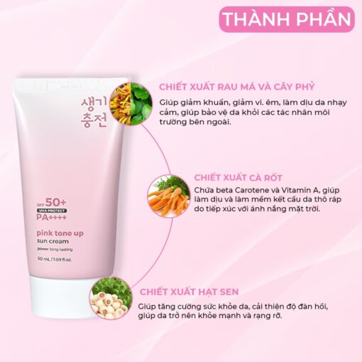 Kem chống nắng nâng tone Pink tone up mẫu mới Prettyskin Hồng 01944 - Hình ảnh 3