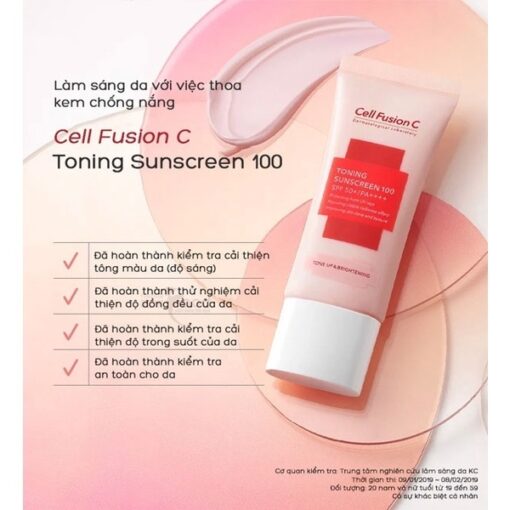 Kem Chống Nắng CELL FUSION C 100 SPF50+ PA +++ Hàn Quốc Dưỡng Trắng và Nâng Tone cho mọi loại da 50g - Hình ảnh 10