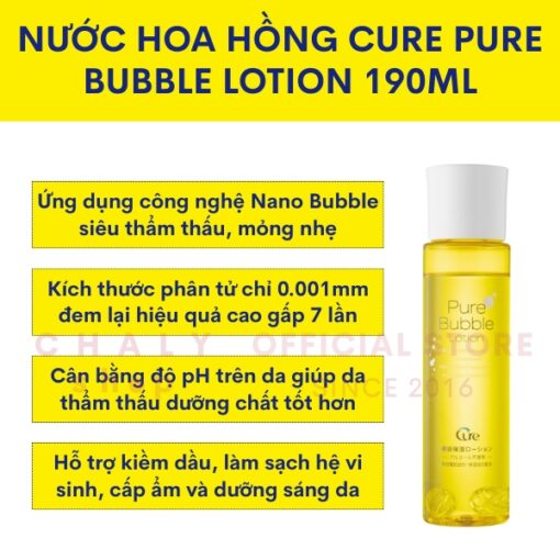 Lotion Cure Pure Bubble Bọt Khí Nano Dưỡng Sáng Da Cấp Ẩm Gấp 7 Lần Nhật Bản 190mL - Hình ảnh 4