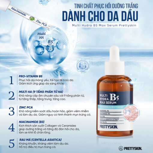 Tinh chất Pretty Skin Multi Hydra B5 Max Serum cho da dầu - Hình ảnh 4