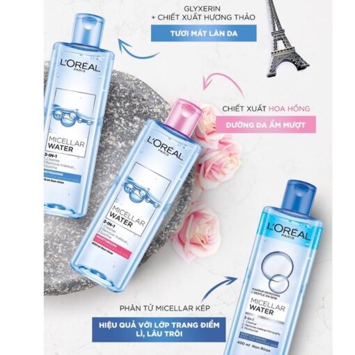 Nước Tẩy Trang L'Oreal Micellar Water Làm Sạch Sâu Trang Điểm 400ml - Hình ảnh 5