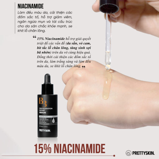Tinh Chất Dưỡng Da Hỗ Trợ Làm Trắng Sáng Mờ Thâm Pretty Skin B3 Discoloration Repair Serum - Hình ảnh 5