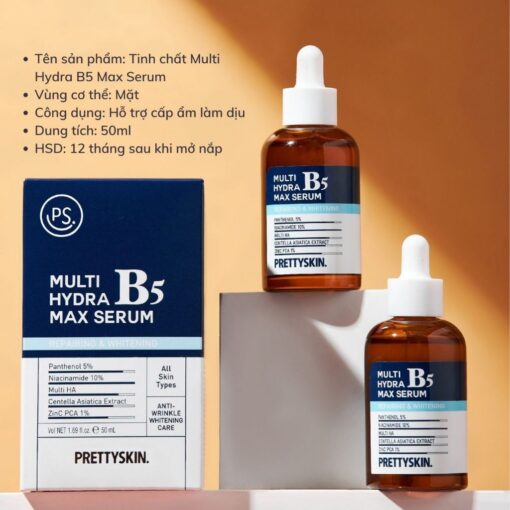 Tinh Chất Phục Hồi Dưỡng Trắng Multi Hydra B5 Max Serum Prettyskin - Hình ảnh 4