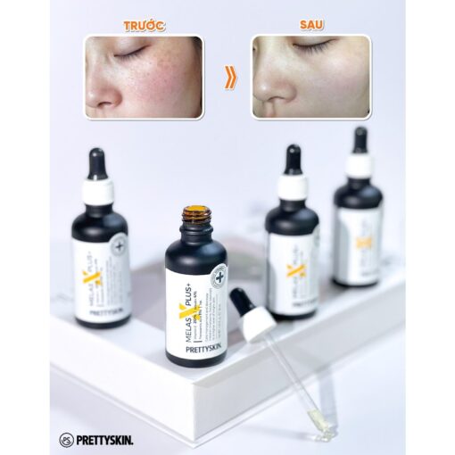 Tinh Chất Dưỡng Trắng Da, Mờ Thâm Pretty Skin Melas X Plus+ Vitamin C 20% Arbutin 4% - Hình ảnh 3