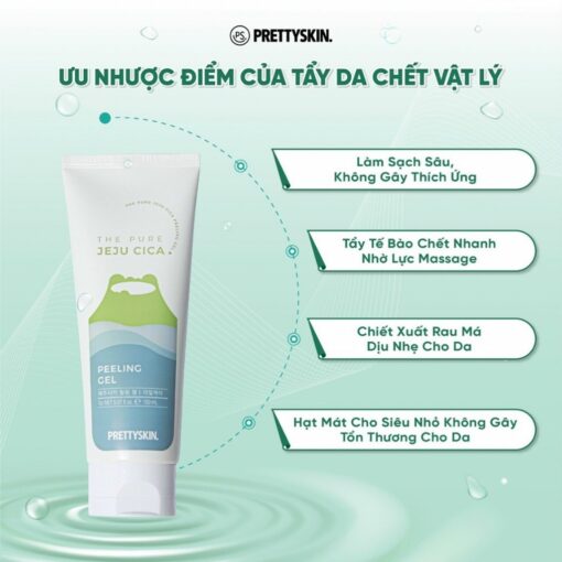Tẩy da chết rau má PrettySkin The Pure Jeju Cica Peeling Gel 150ml sạch sâu, dịu nhẹ 45214 - Hình ảnh 4