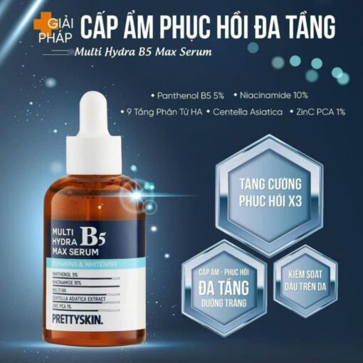 Tinh Chất Phục Hồi Dưỡng Trắng Multi Hydra B5 Max Serum Prettyskin - Hình ảnh 6