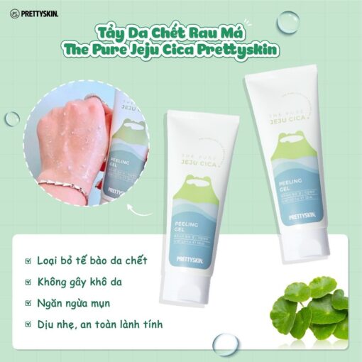 Tẩy da chết rau má PrettySkin The Pure Jeju Cica Peeling Gel 150ml sạch sâu, dịu nhẹ 45214 - Hình ảnh 5