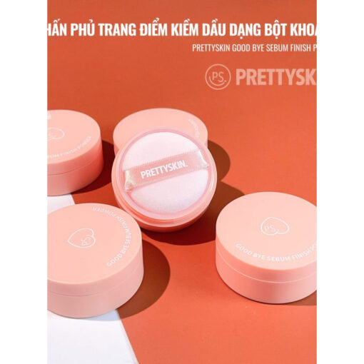 Phấn Bột Kiềm Dầu Prettyskin Good Bye Sebum Finish Power Plus+ Peach 02017 - Hình ảnh 4