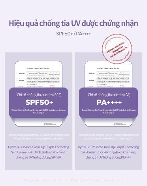 Kem Chống Nắng Hiệu Chỉnh Tone Da Hydra B5 Exosome Tone Up Prettyskin tím N3534 - Hình ảnh 5