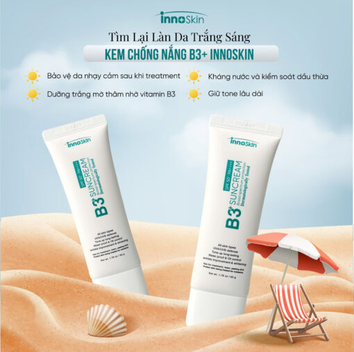 Kem Chống Nắng Hàn Quốc Phổ Rộng Innoskin B3 Suncream SPF50+ PA++++ 9 Màng Lọc, Nâng Tone, Dưỡng Trắng - Hình ảnh 8