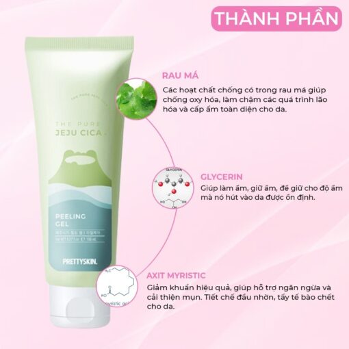 Tẩy da chết rau má PrettySkin The Pure Jeju Cica Peeling Gel 150ml sạch sâu, dịu nhẹ 45214 - Hình ảnh 7