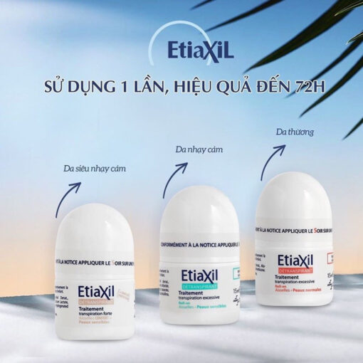 Lăn Khử Mùi EtiaXil Detranspirant Traitement Roll-On Peaux Sensibles Dành Cho Da Nhạy Cảm - Xanh 97108 - Hình ảnh 3