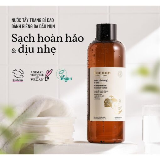 Nước tẩy trang bí đao Cocoon tẩy sạch makeup & giảm dầu 500ml - Bigsize - Hình ảnh 6