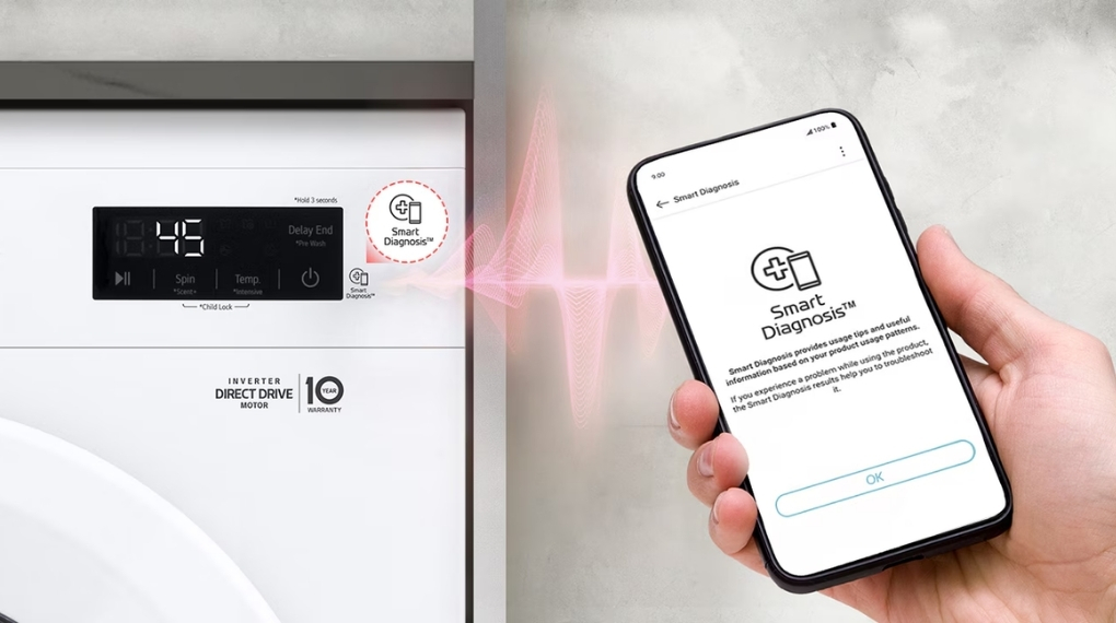 Máy giặt LG Inverter 9 kg FB1209S6W - Tiện ích