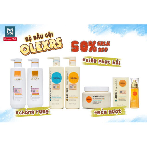 Dầu gội xả, kem ủ tóc, dầu dưỡng phục hồi chống rụng Olexrs Hair Salon Collagen 500ml - 960ml - Hình ảnh 2